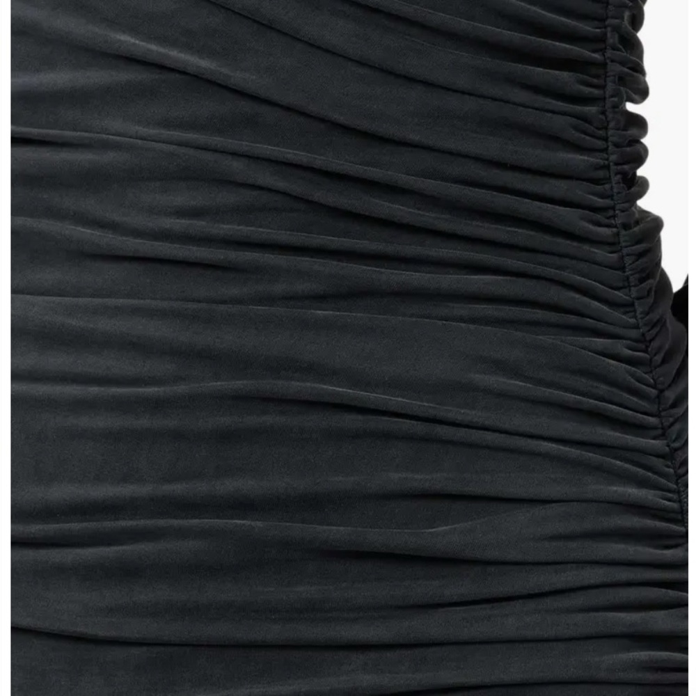 🆕 All Saints Hanako Long Sleeve Ruched Dark Gray Asymmetrical Dress 8UK (4US) - Picture 6 of 16